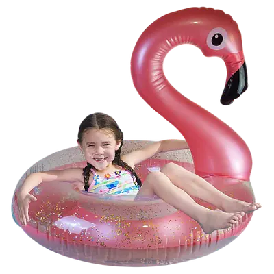 Pink Inflatable Flamingo Pool Float primary image