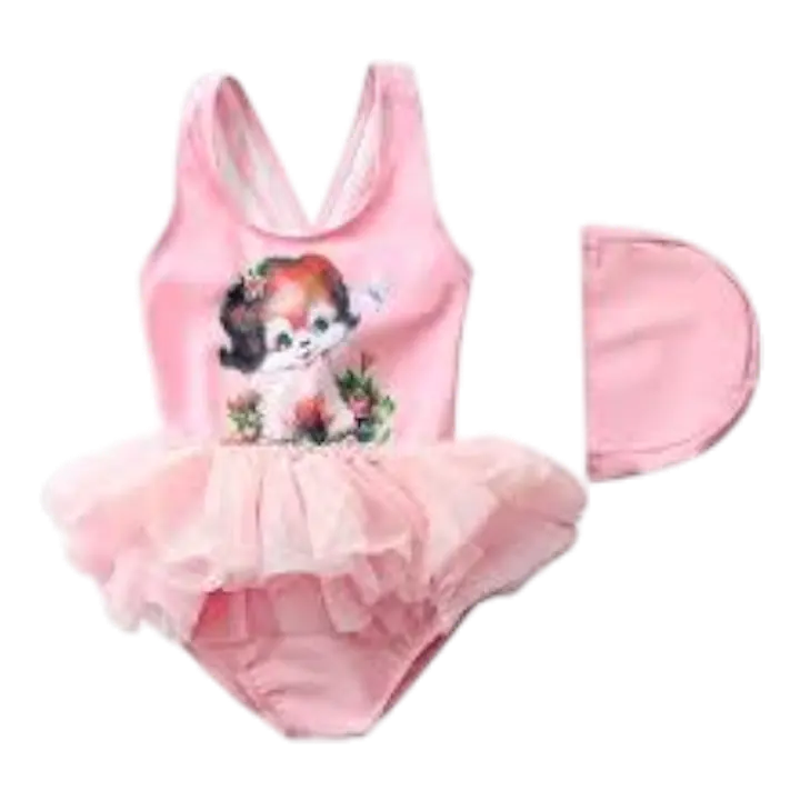 Baby Girl Swimwear with Ballet Gauze Skirt Princess Swimming Suit - Master