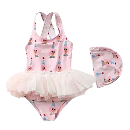 Baby Girl Swimwear with Ballet Gauze Skirt Princess Swimming Suit - Master