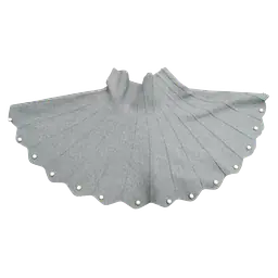 Elegant Grey Scalloped Pleated Midi Skirt with Pearl Trim - Master