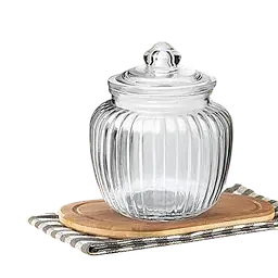 Ribbed Glass Storage Jar - Master