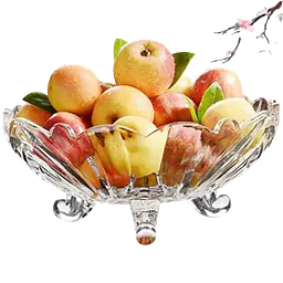 Elegant Crystal Glass Fruit Bowl with Three Feet - Master