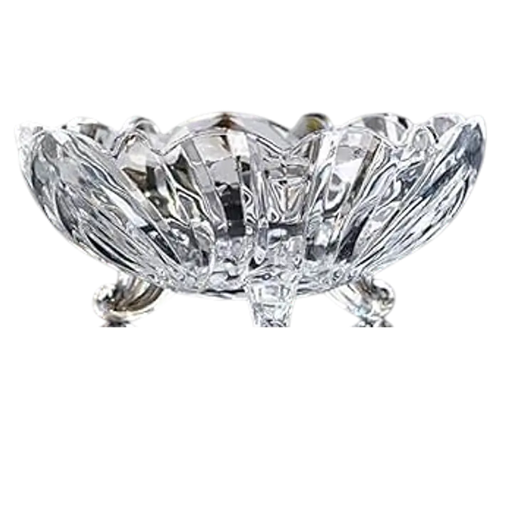 Elegant Crystal Glass Fruit Bowl with Three Feet - Master