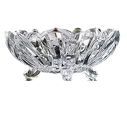 Elegant Crystal Glass Fruit Bowl with Three Feet - Master