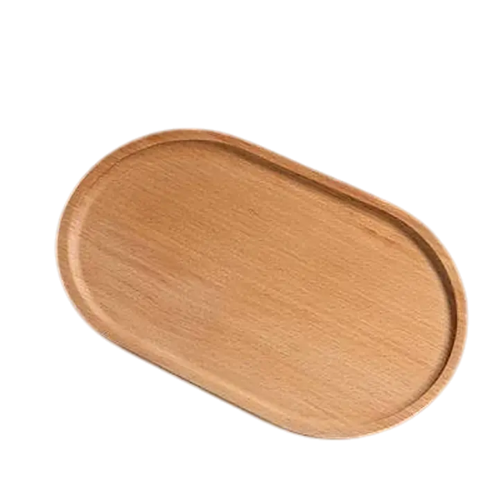 Oval Natural Solid Wood Serving Tray & Decorative Platter - Master