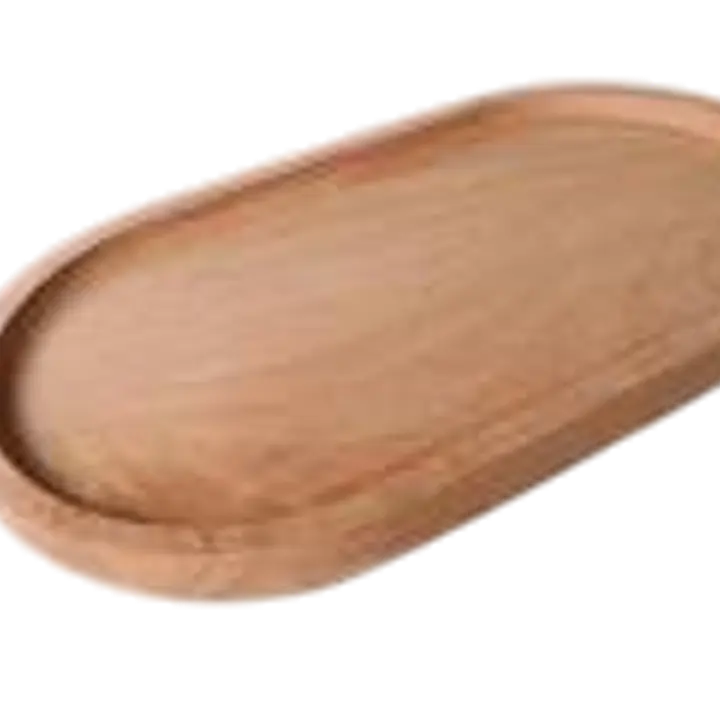 Oval Natural Solid Wood Serving Tray & Decorative Platter - Master