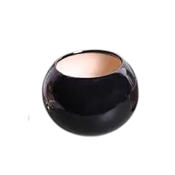 Premium Glossy Black Round Ceramic Bowl Pot / Planter - Master