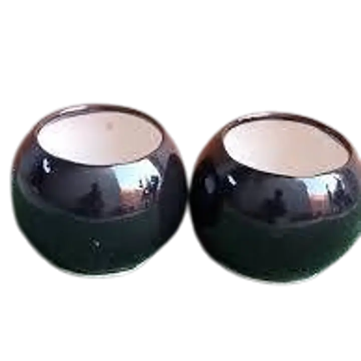 Premium Glossy Black Round Ceramic Bowl Pot / Planter - Master