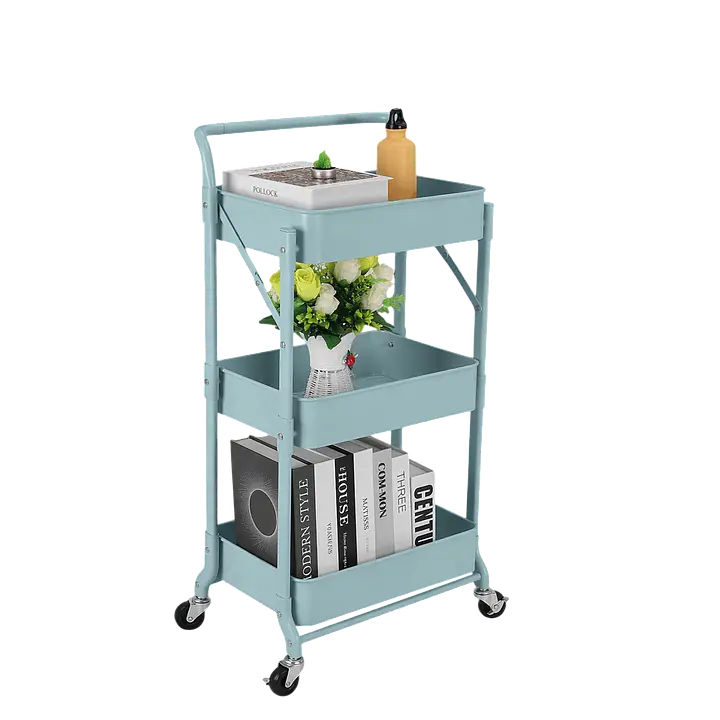 3-Tier Foldable  Rolling Utility Cart. - Master