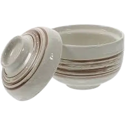 Traditional Japanese-Style Lidded Ceramic Miso Soup Bowl primary image