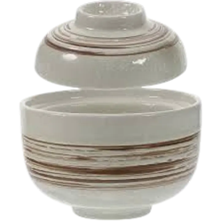 Traditional Japanese-Style Lidded Ceramic Miso Soup Bowl - Master