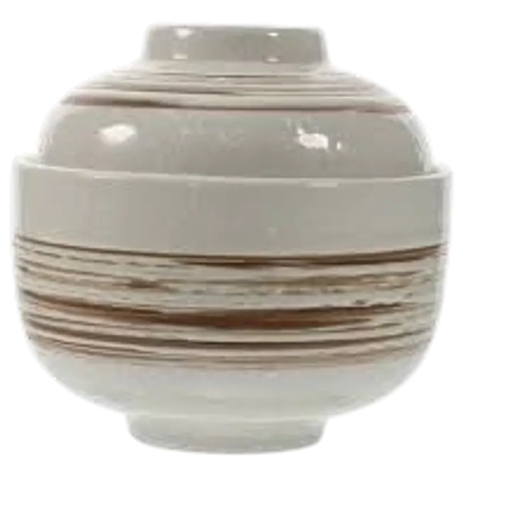 Traditional Japanese-Style Lidded Ceramic Miso Soup Bowl - Master