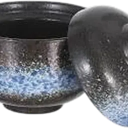 Japanese Starry Blue Lidded Ceramic Miso Bowl - Master