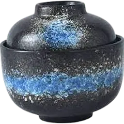 Japanese Starry Blue Lidded Ceramic Miso Bowl - Master