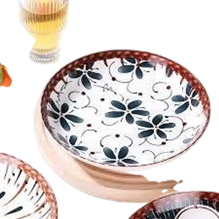 Japanese Style Ceramic Bowl – Blue Floral Design - Master