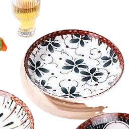 Japanese Style Ceramic Bowl – Blue Floral Design - Master