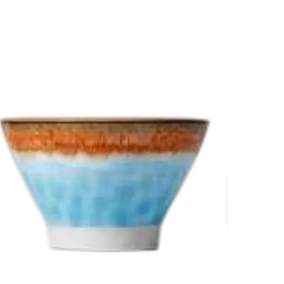 Artisanal Gradient Ceramic Bowl – Ocean Blue & Earth Tone Reactive Glaze primary image