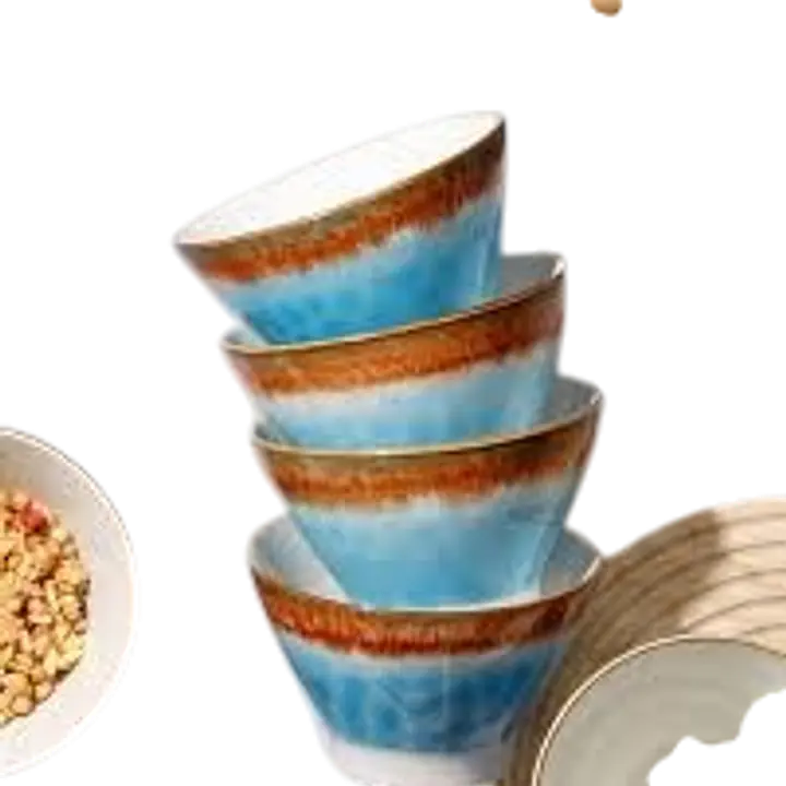 Artisanal Gradient Ceramic Bowl – Ocean Blue & Earth Tone Reactive Glaze - Master