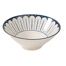 Japanese-Style Ceramic Ramen Bowl – Blue Petal Design - Master