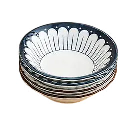 Japanese-Style Ceramic Ramen Bowl – Blue Petal Design - Master