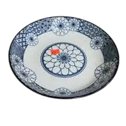 Japanese Traditional Blue Floral Ceramic Deep Plate - Master
