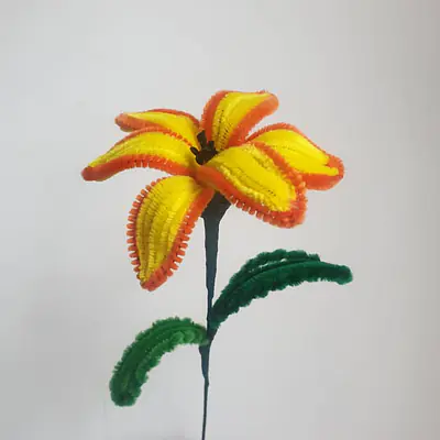 Pipe cleaner flower yellow red primary image