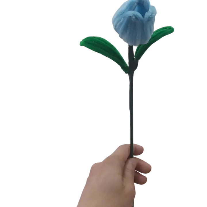 Sky Blue Velvet Tulip Flower - Master