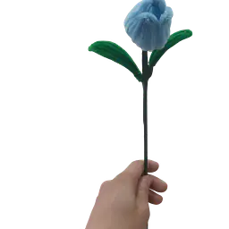Sky Blue Velvet Tulip Flower - Master