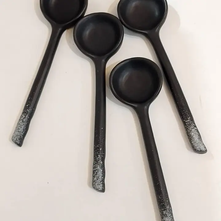 Ceramic Spoons Jap Style Pottery Mixed Colours - Master