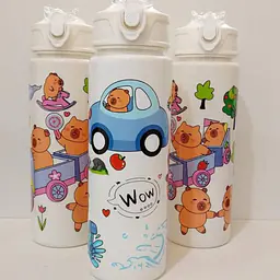 Capybara Print Water Bottle White - Master