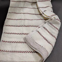 Hand Towel White Brown Waves - Master