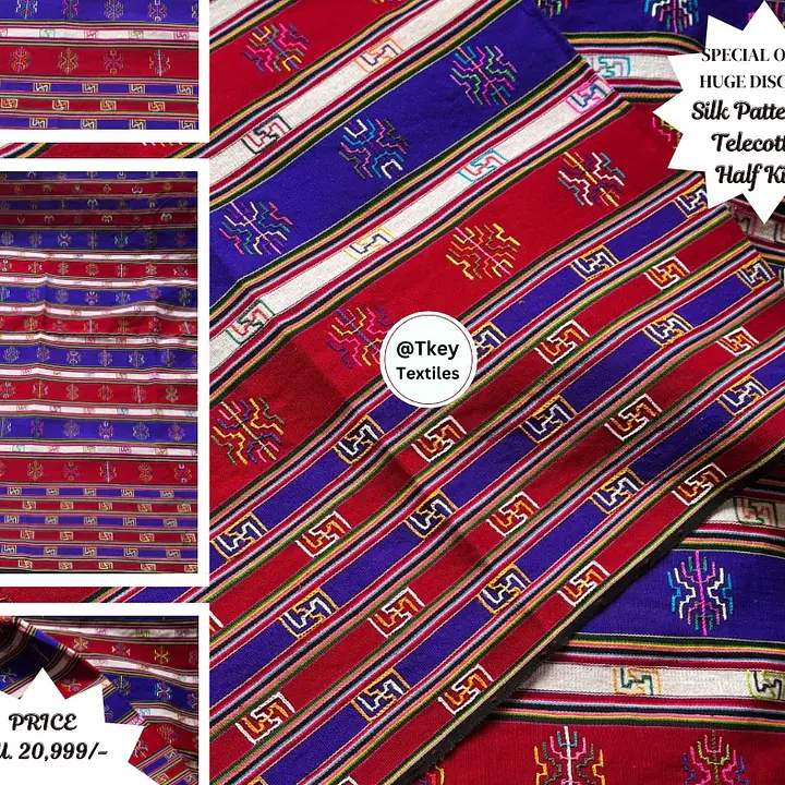 Half Kira - Silk Pattern on Telecotton. Traditional Design and color combination - Master