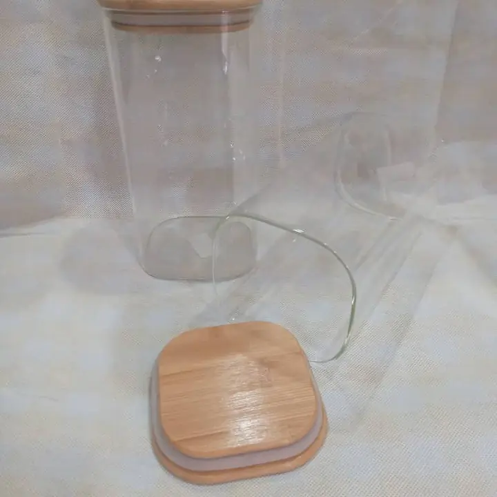 Glass Storage W/Wooden Lid - Master